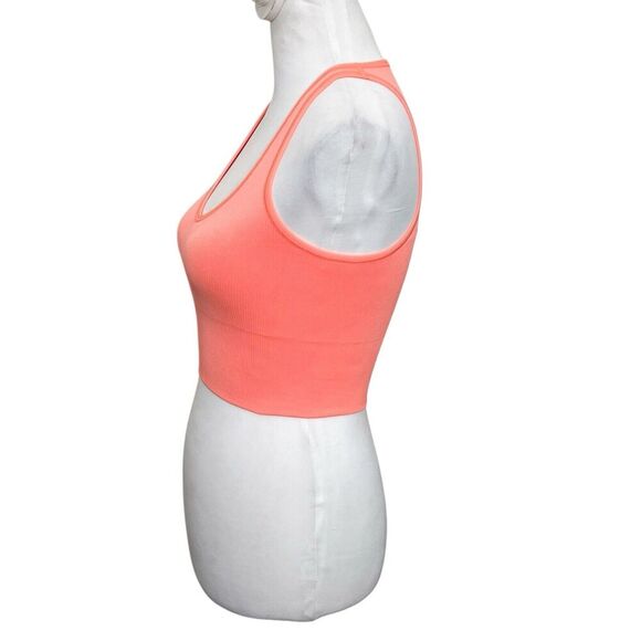 Athleta Aurora Seamless Crop Tank Coral Ribbed Women’s Size XXS Yoga - Picture 6 of 9